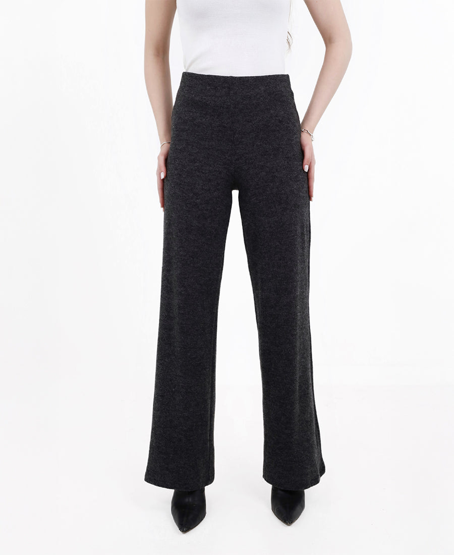 Straight cut wool trousers