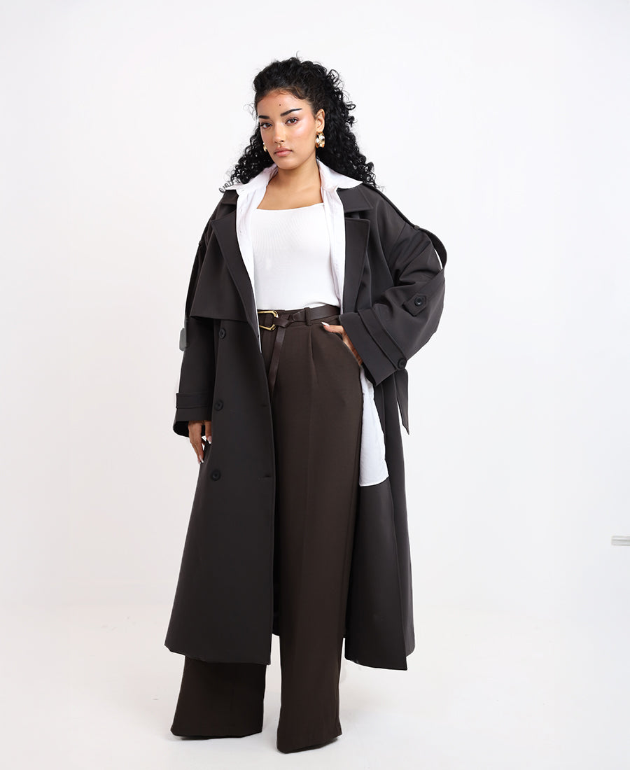 Oversize trenchcoat with belt