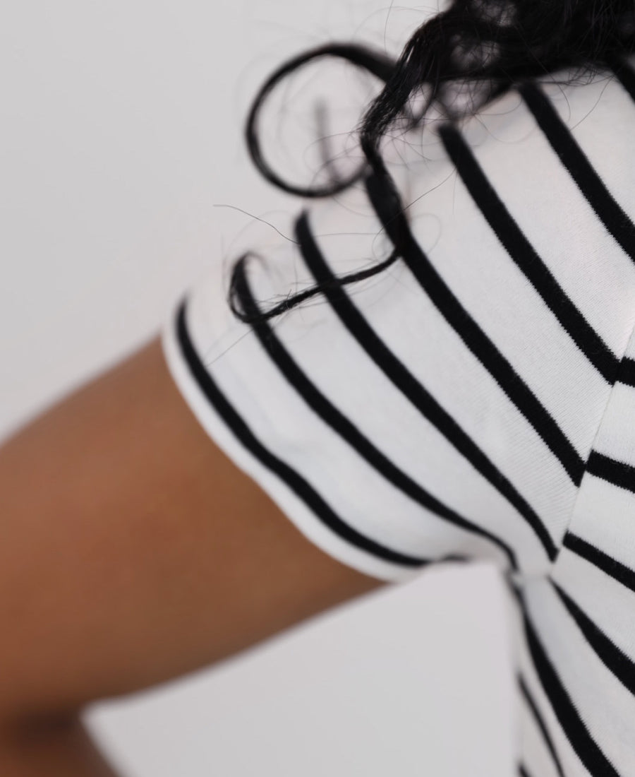 black and white striped t-shirt