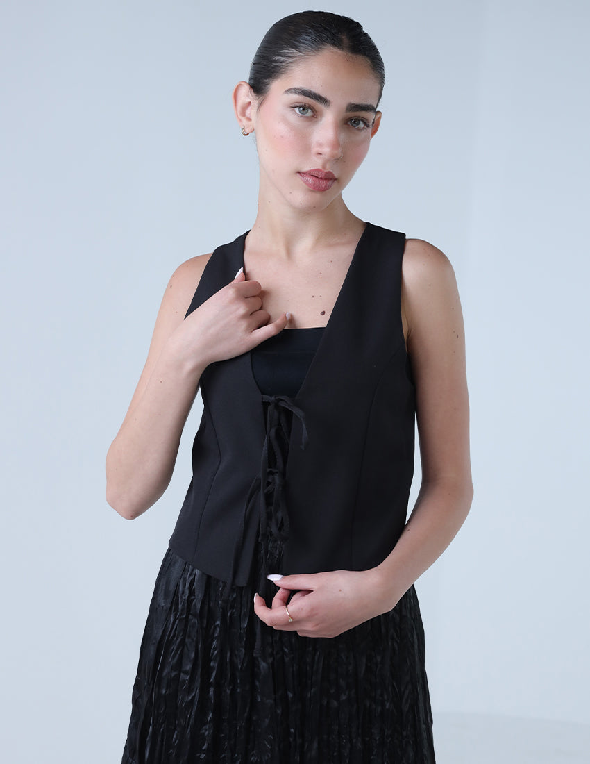 Sleeveless Vest With Bows