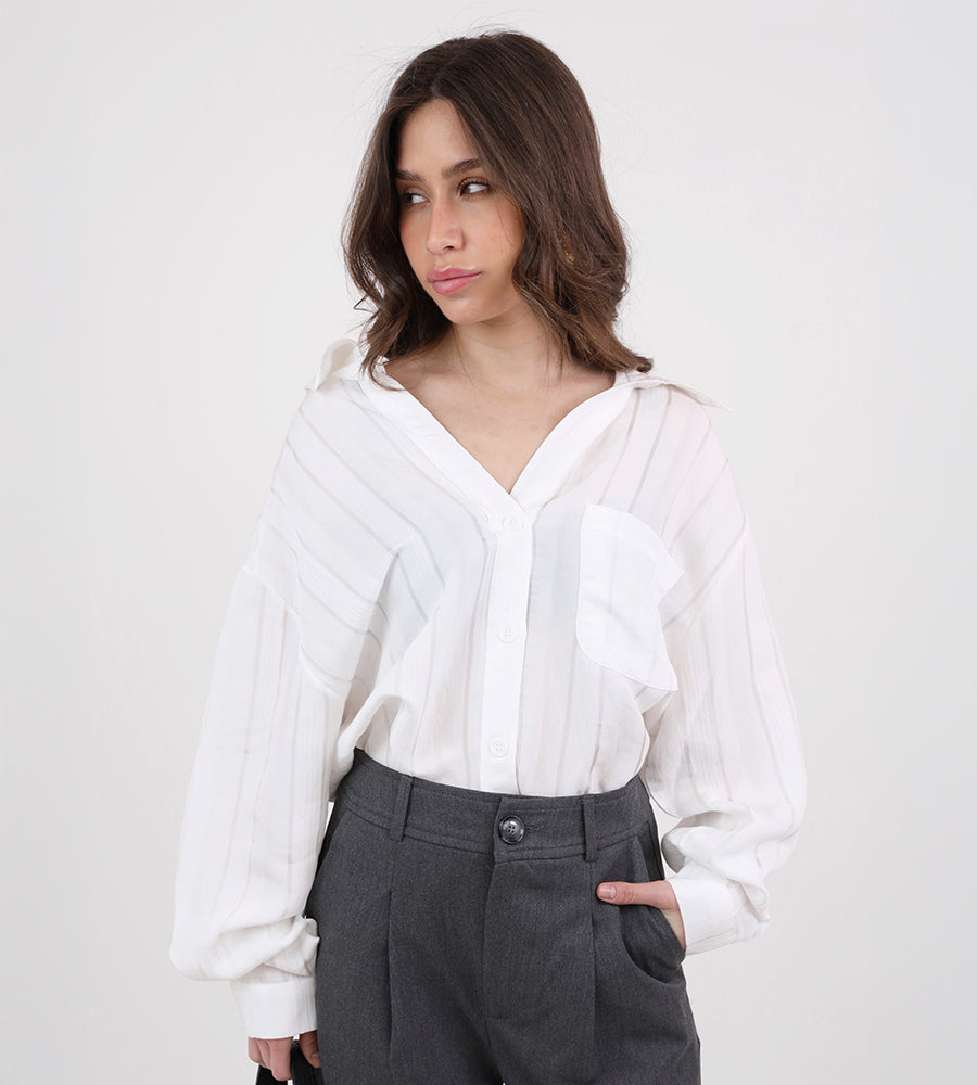 Striped shirt with pocket