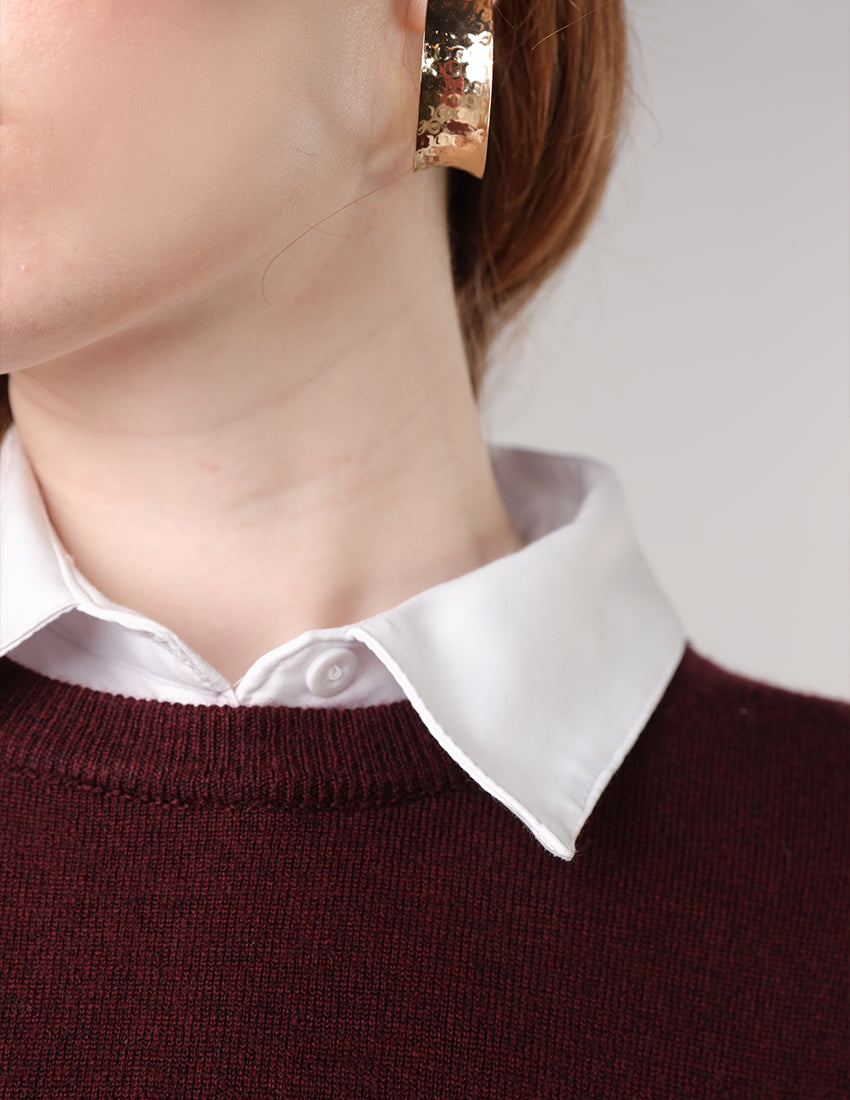 سترة تريكو بفتحة رقبة دائرية