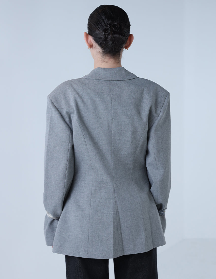 سترة كبيرة الحجم بزر واحد