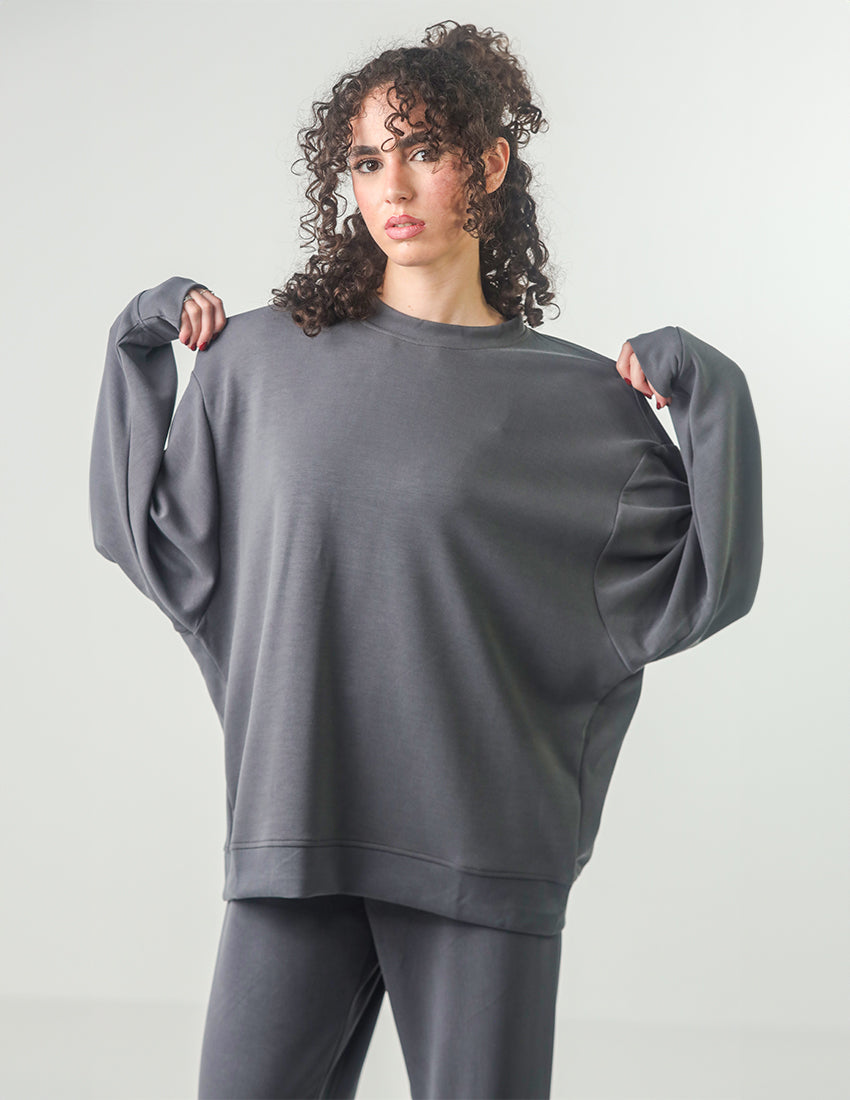 سترة سادة كبيرة الحجم