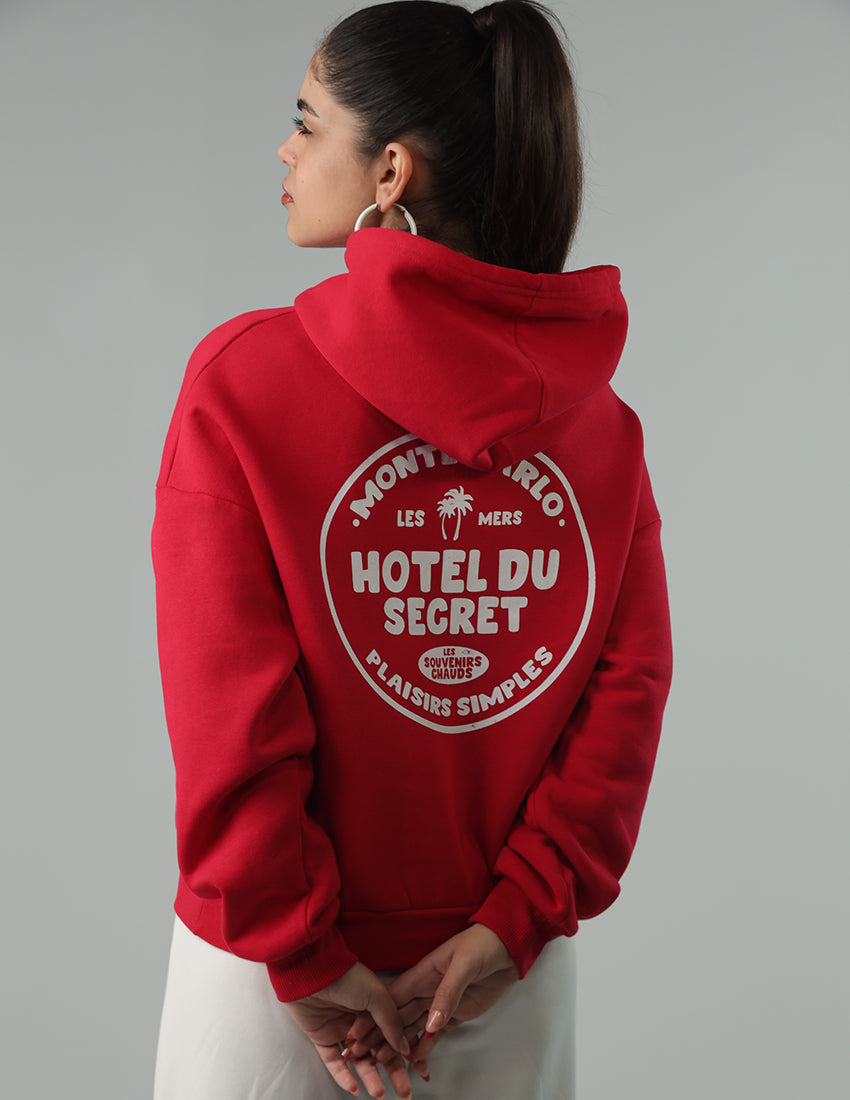 Red Printed Hoodie