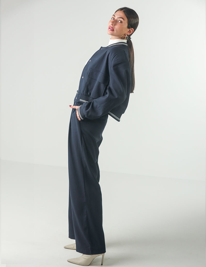 Navy jacket and trousers set