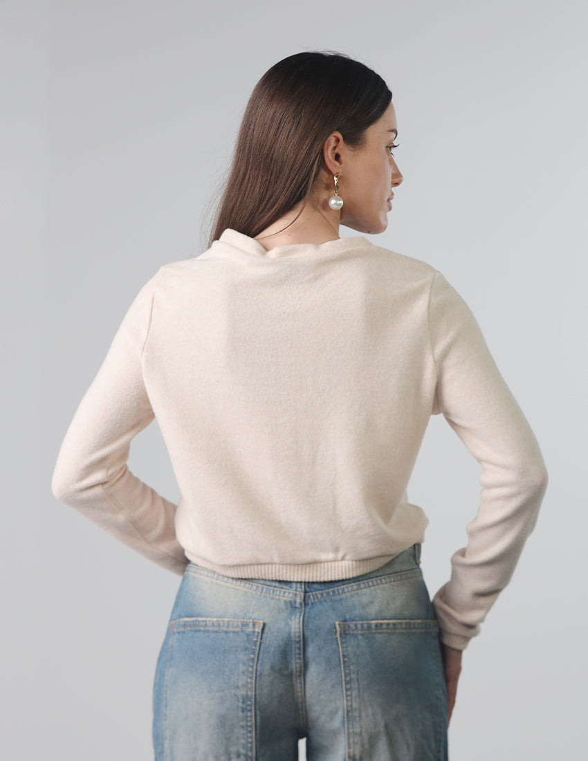 Cardigan with Crew Neckline