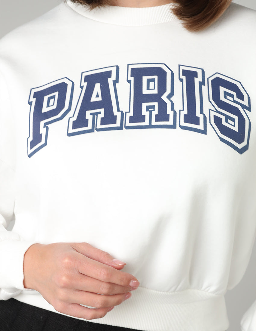 White Printed Sweater