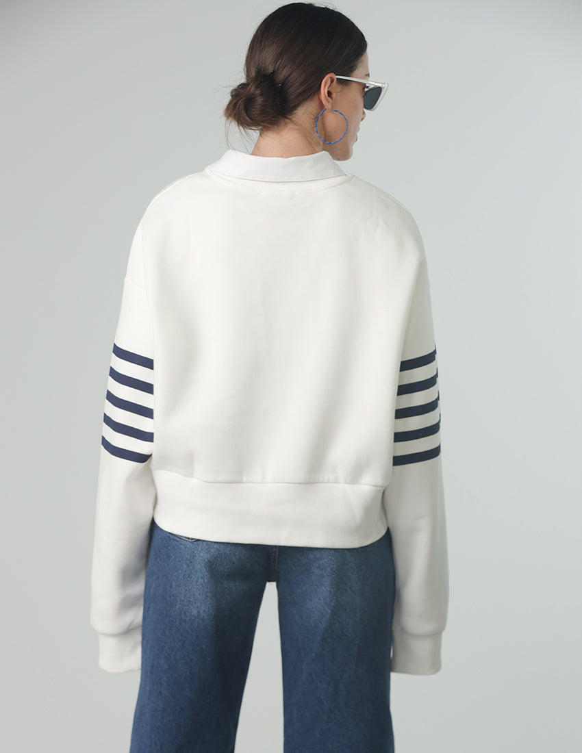 White Striped Sweater