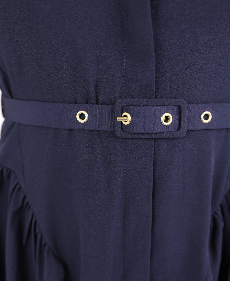 Flow dress with a button-up bodice belt