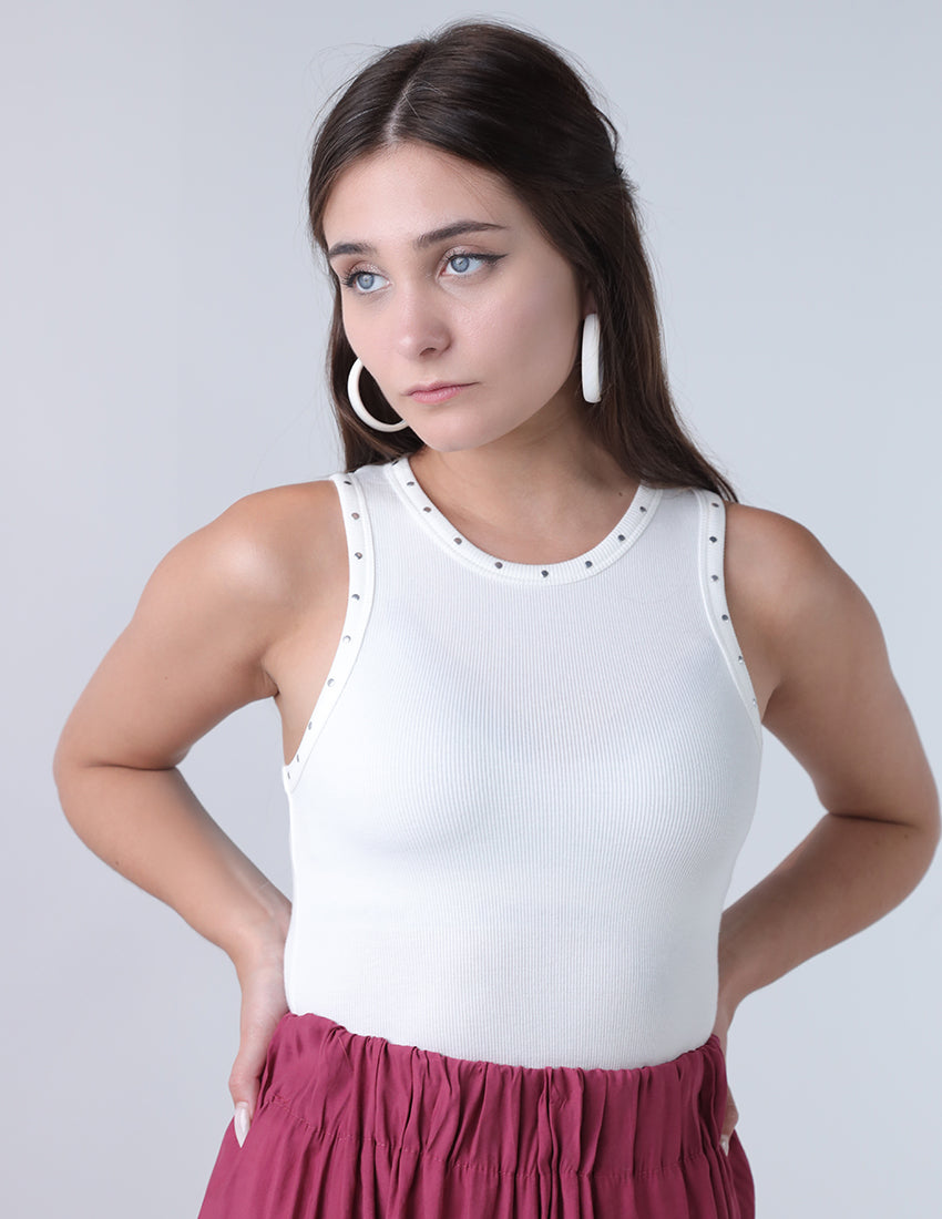 Studded Sides and Collar Tank Top