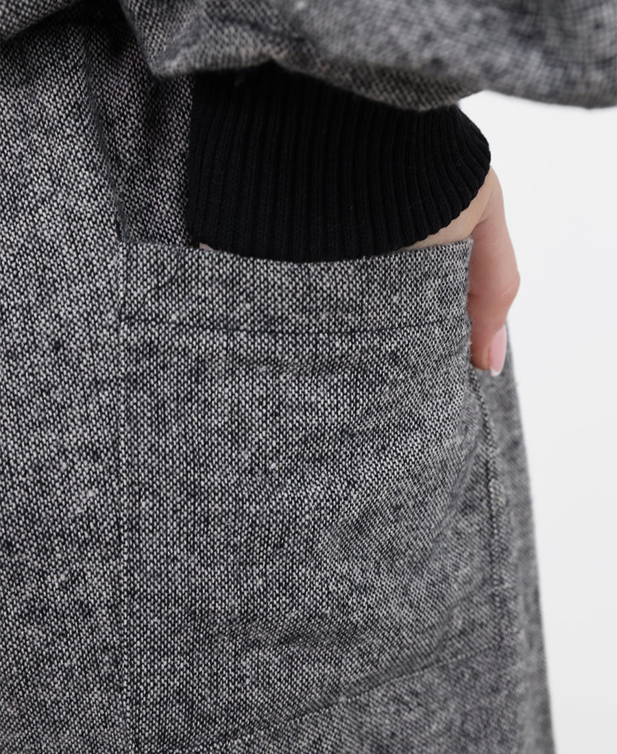 Melange straight-leg trousers