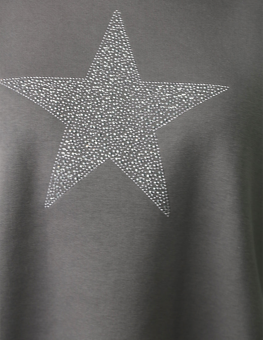 Grey Sweater With a star shape on the top