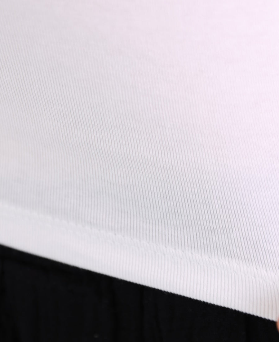 White T-shirt with butterfly shoulder