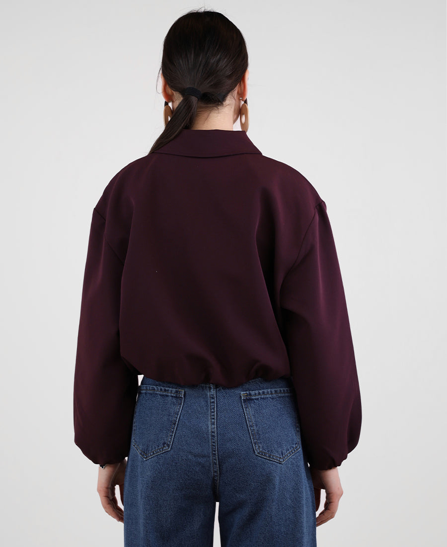 Bomber jacket with chest zip