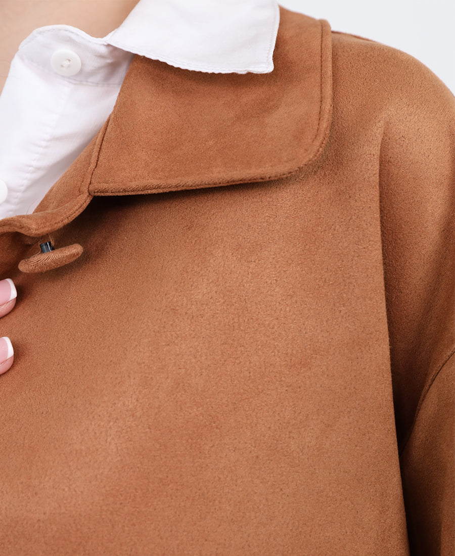 Suede cropped jacket