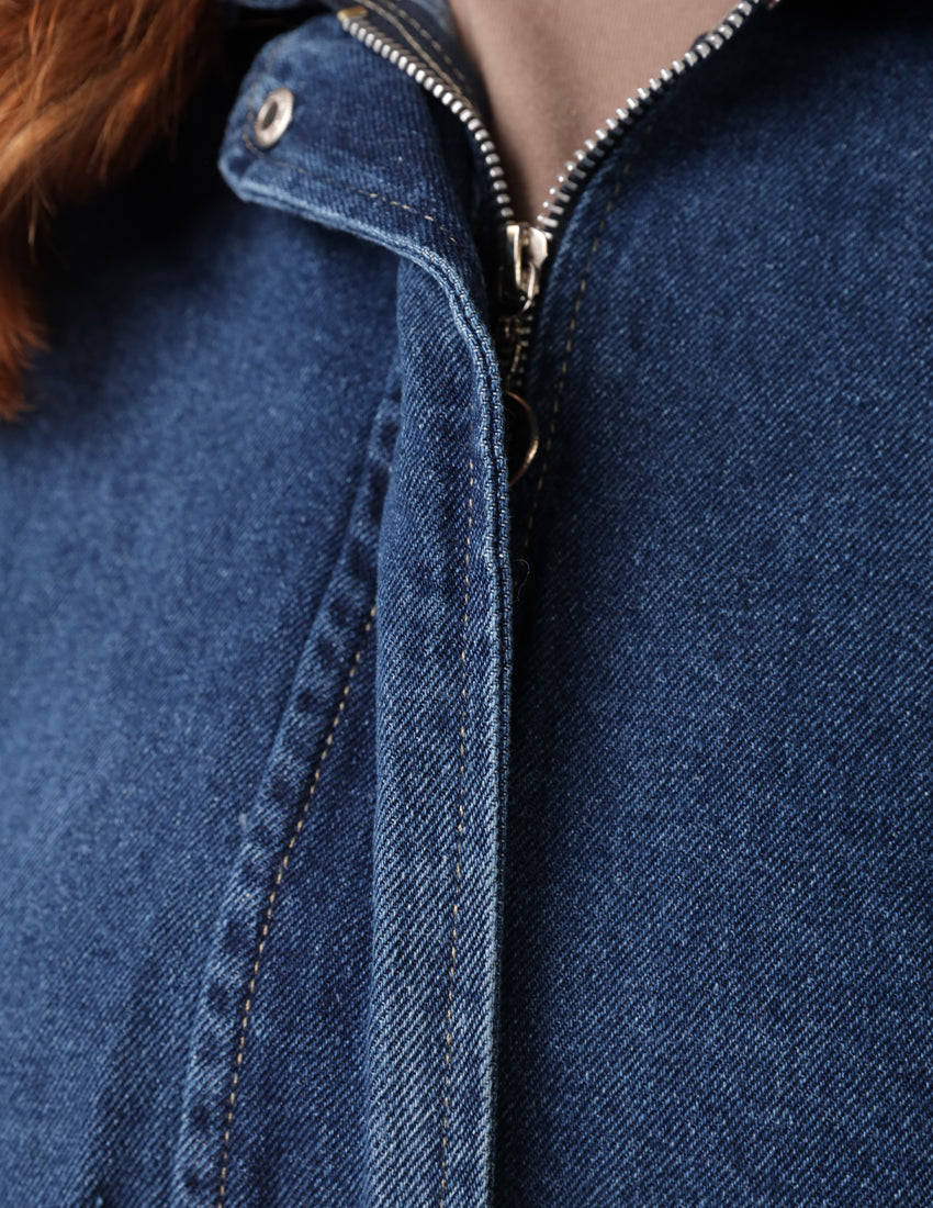 Denim Jacket with Puffy Sleeves