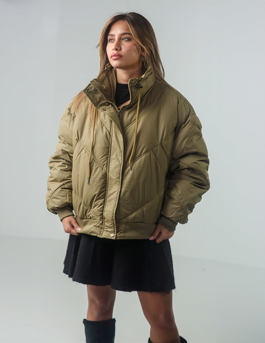 سترة قصيرة منفوخة مقاومة للماء