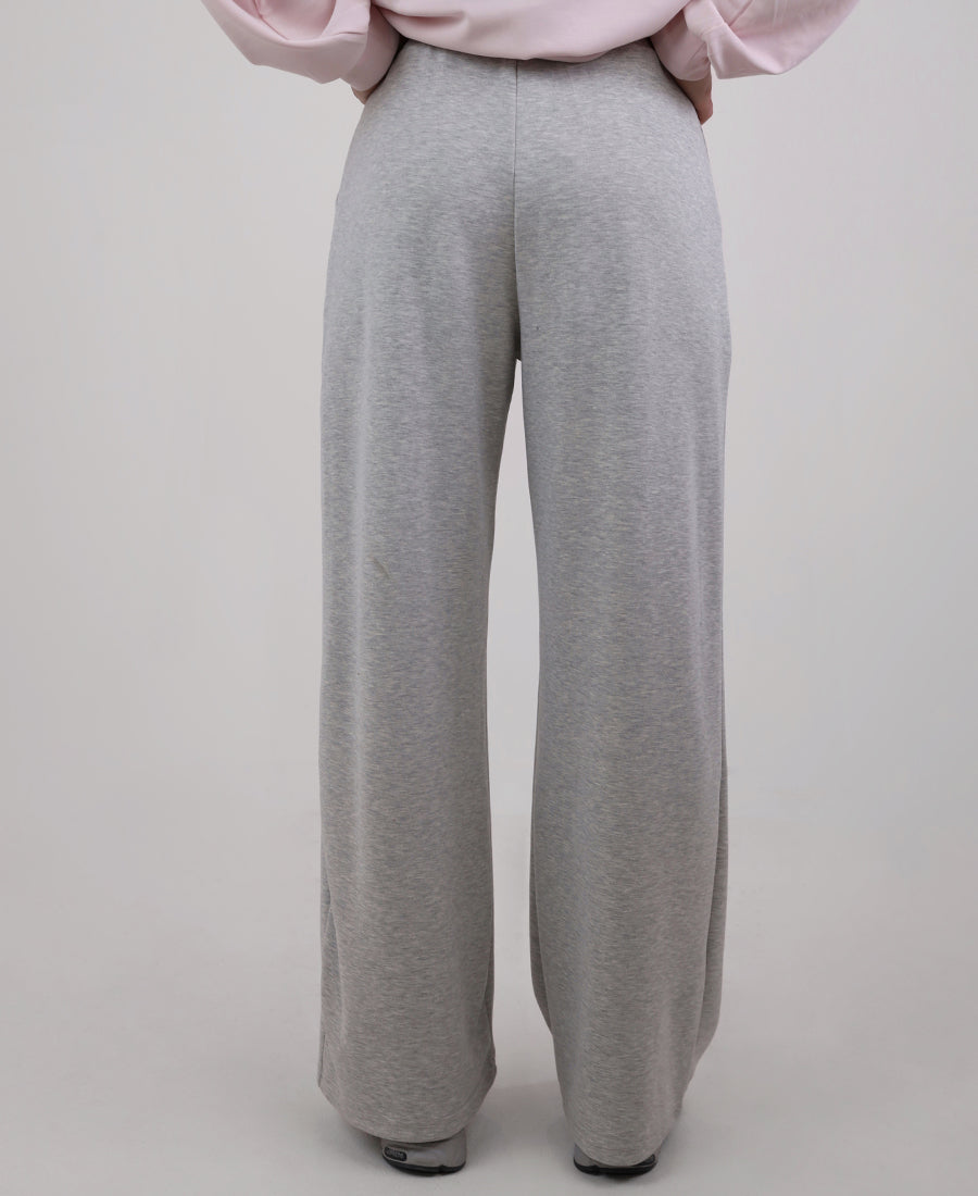 Mons grey cotton trousers with a tie waist