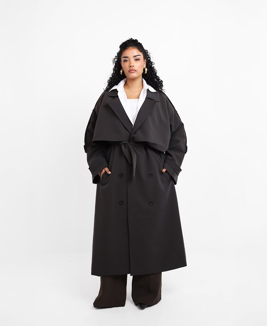 Oversize trenchcoat with belt