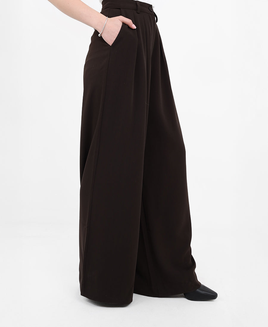 High-waisted, wide-leg pants