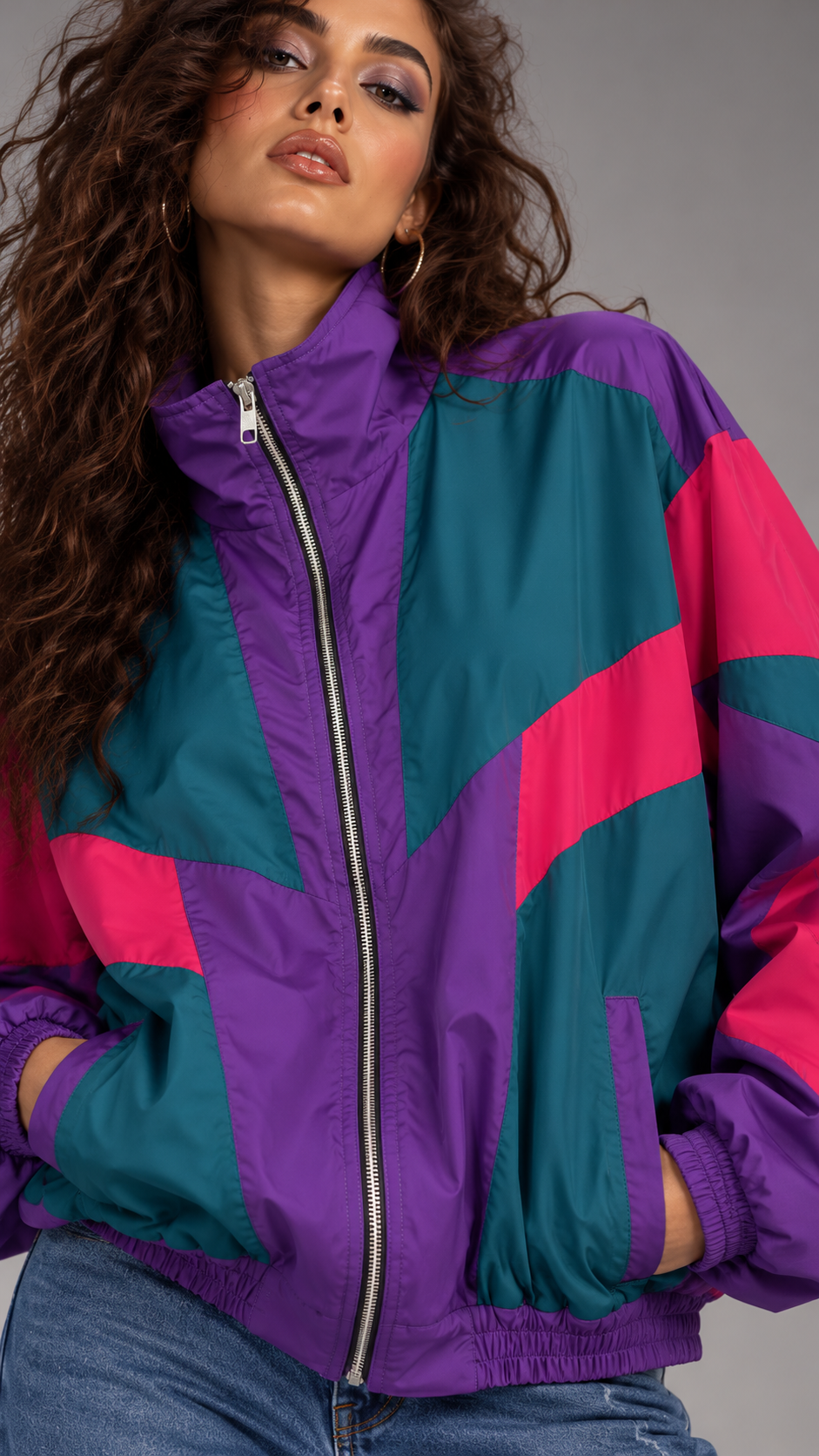 Purple jacket 80s style colored