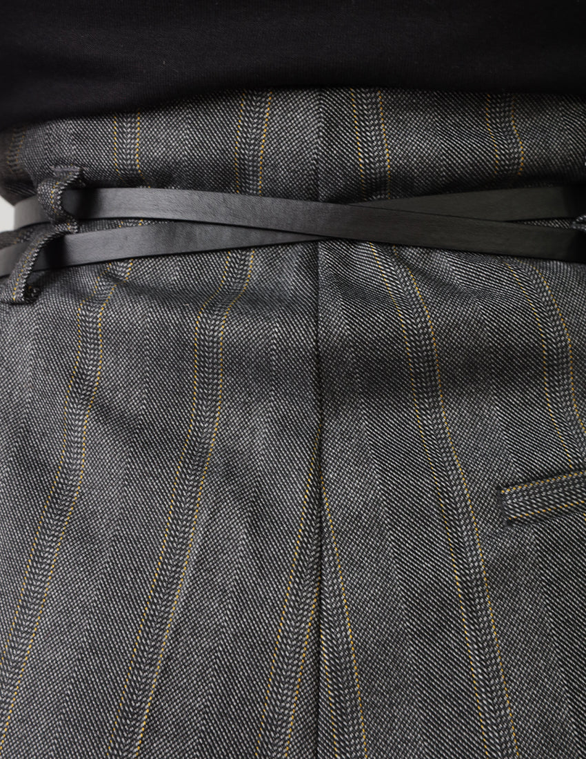 High-waisted straight-leg pants with a belt