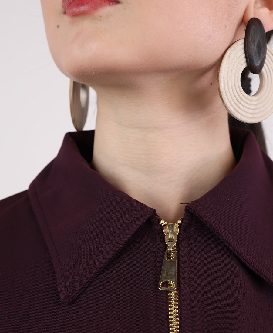 Bomber jacket with chest zip