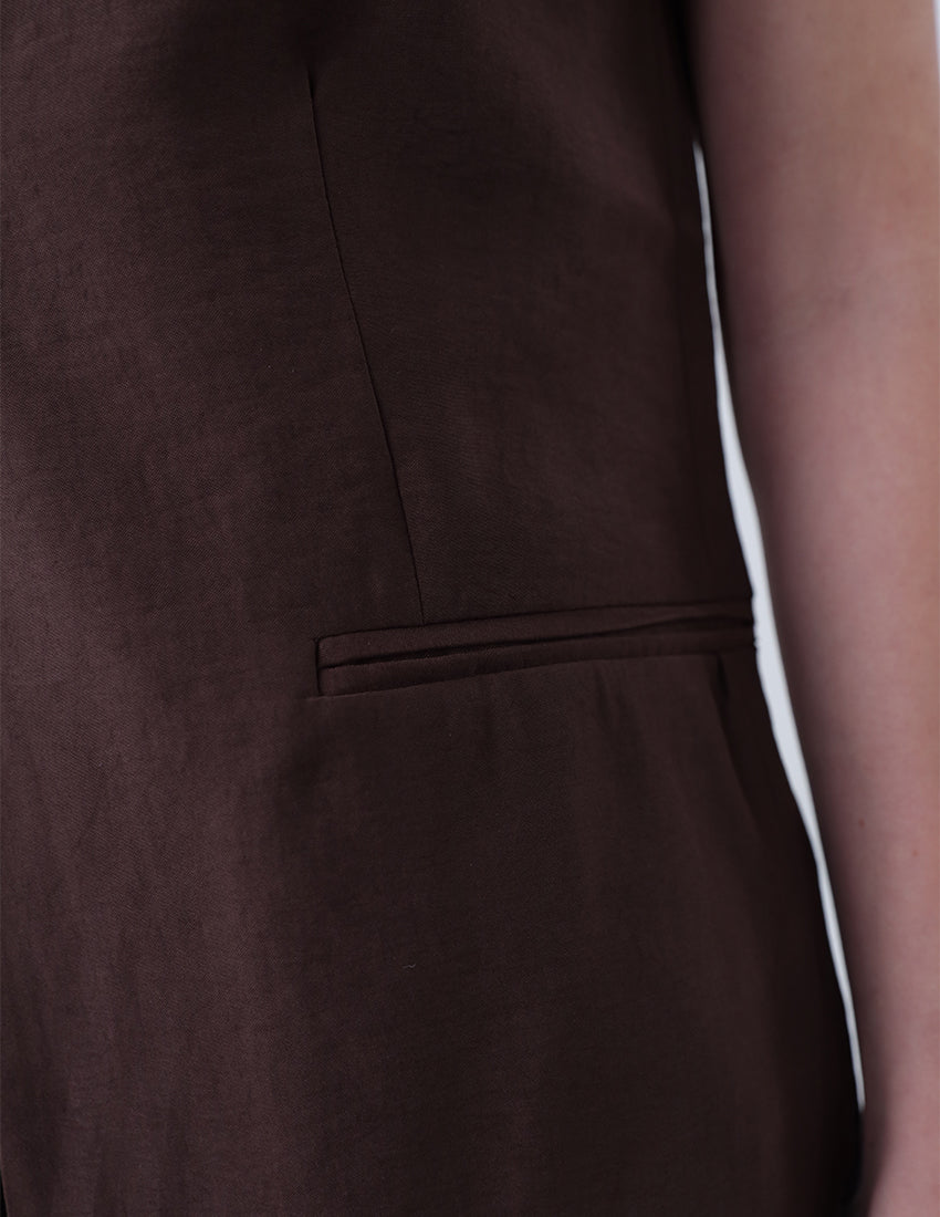 Two-piece vest with wide-leg pants