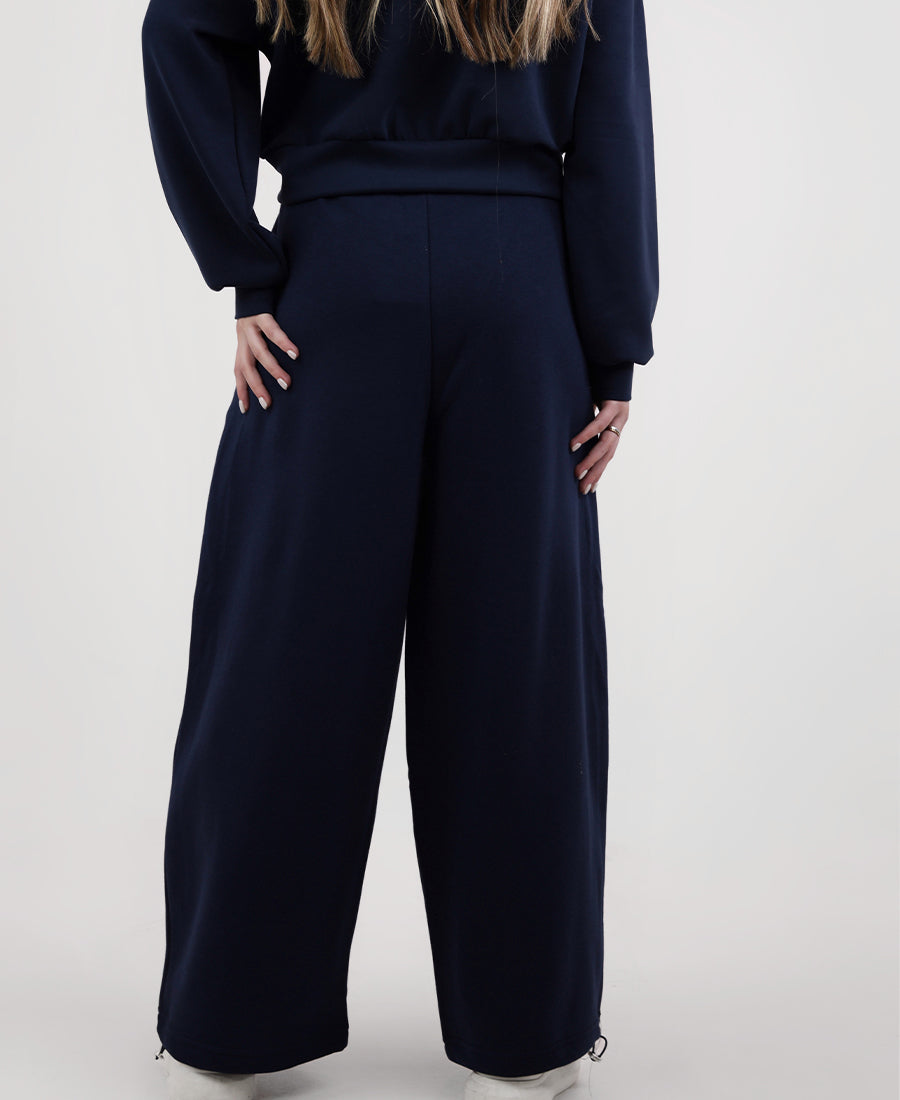 Sweatpants Wide Leg Cotton Gathered