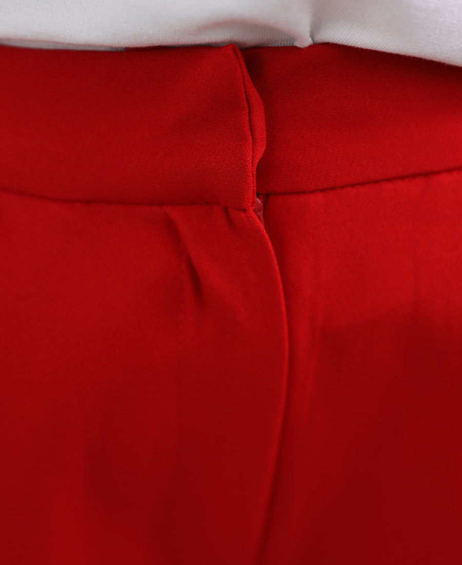 Red boyfriend pants