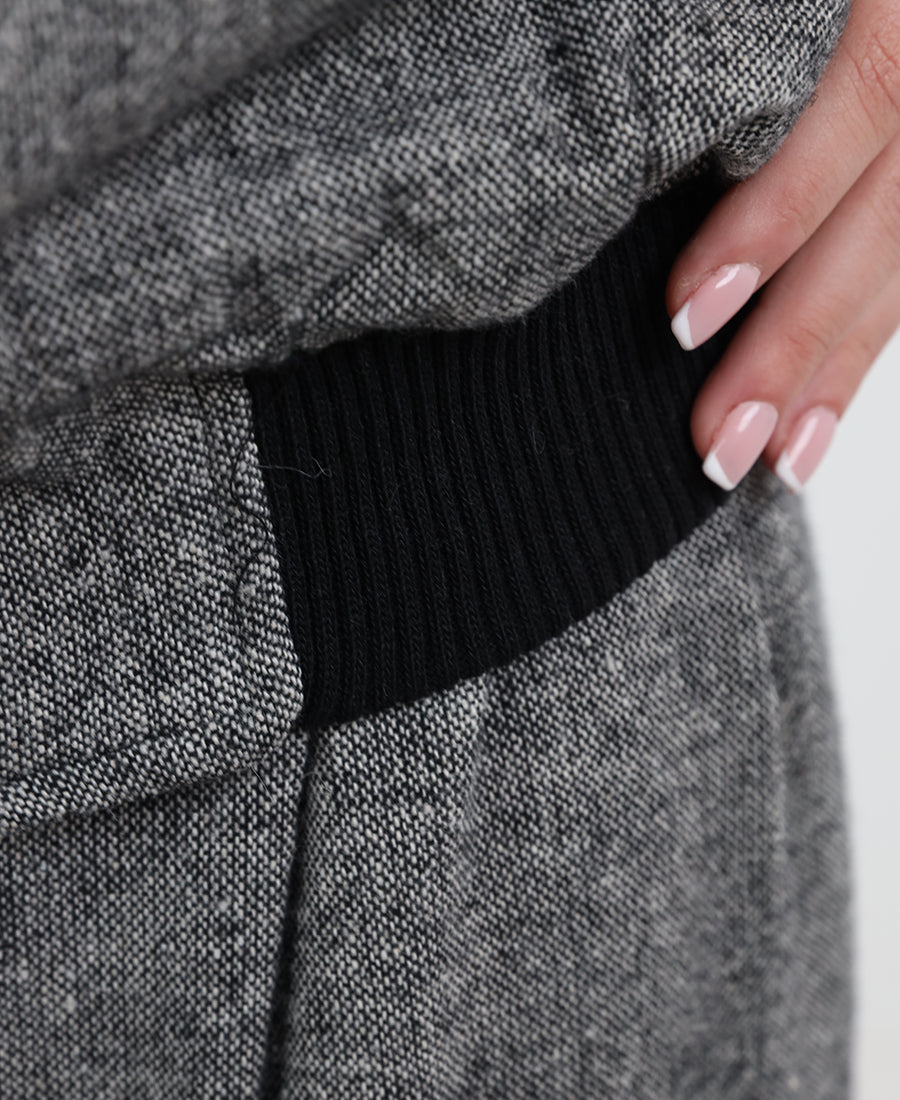 Melange grey zip-up jacket