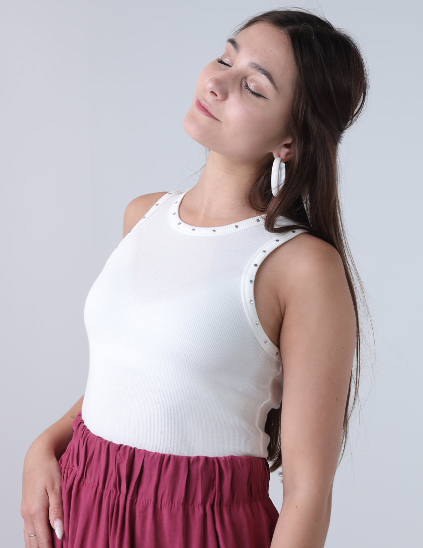 Studded Sides and Collar Tank Top