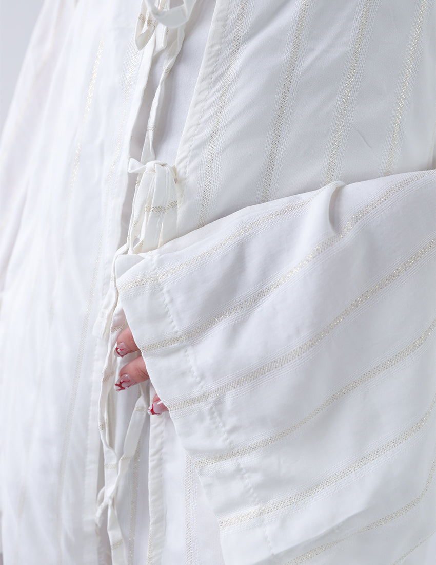 بدلة كتان مخططة من قطعتين