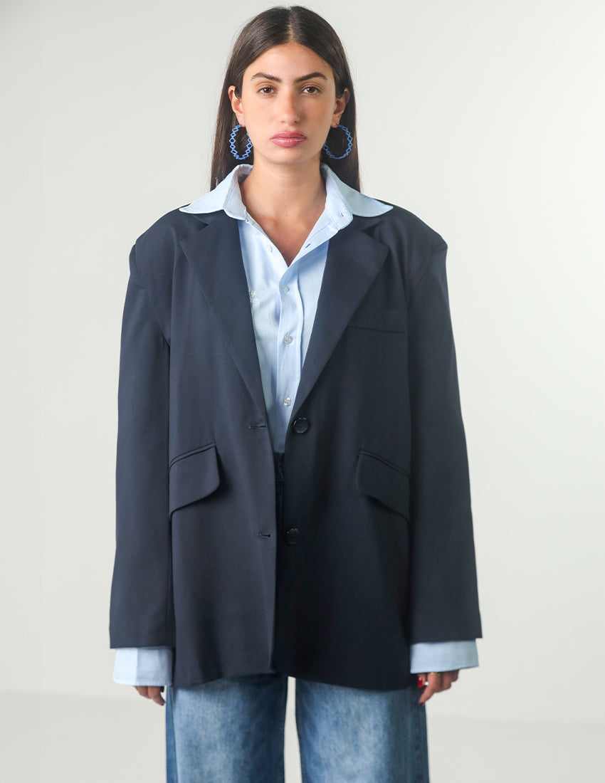 Navy Blue Oversized Blazer