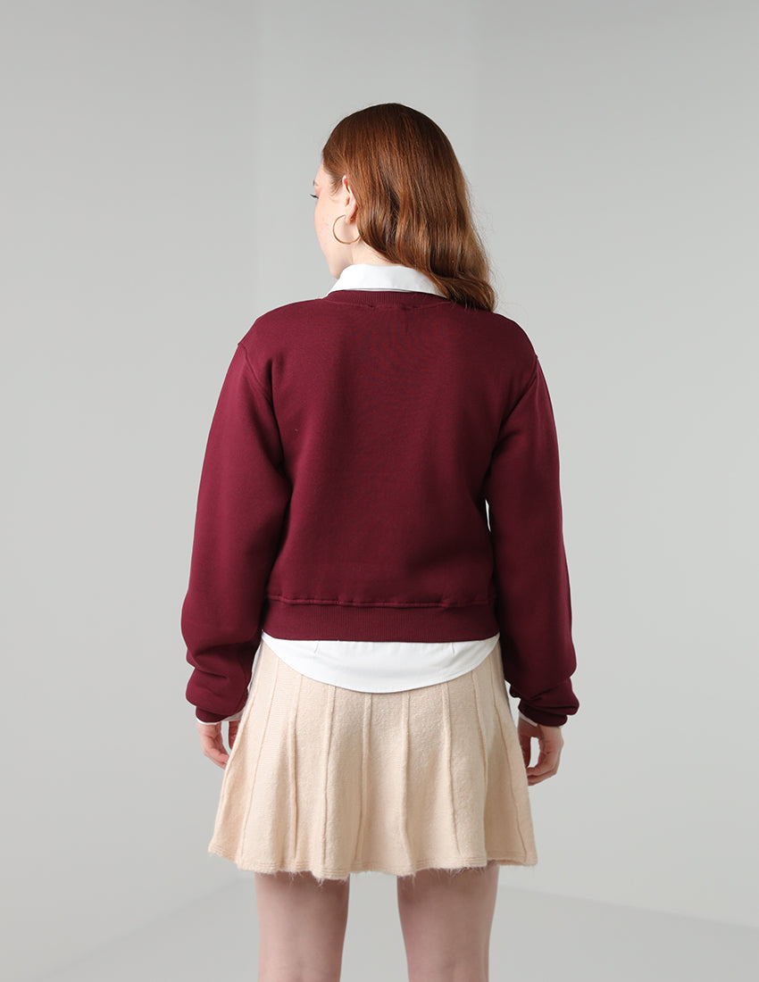 Cotton sweatshirt cropped