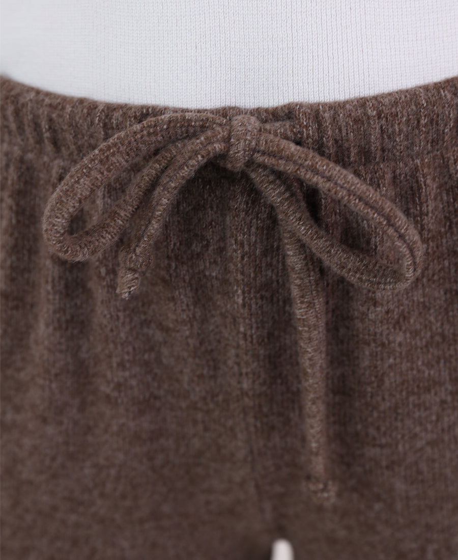Soft wool tie waist trousers