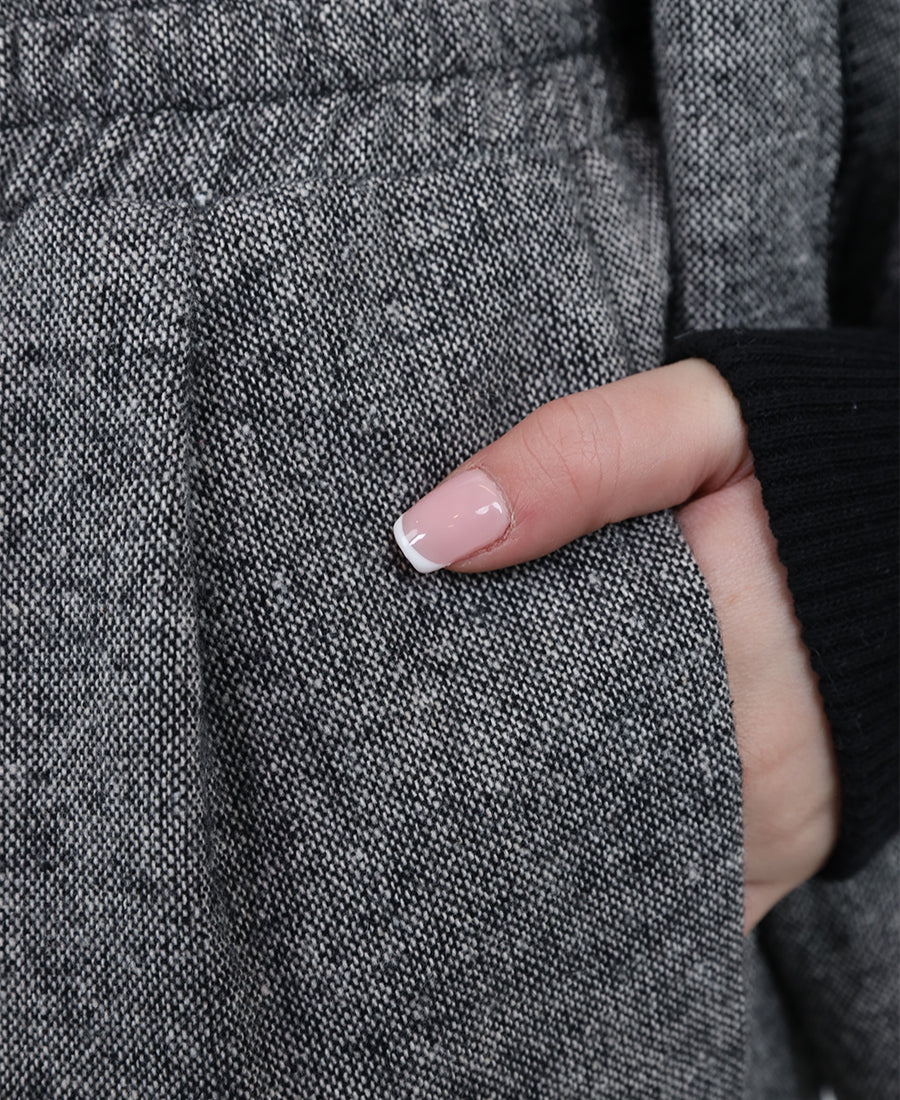 Melange straight-leg trousers