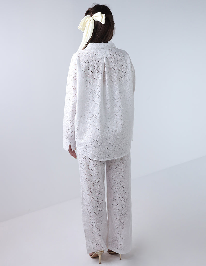 Leaf Cutwork Two Piece Suit