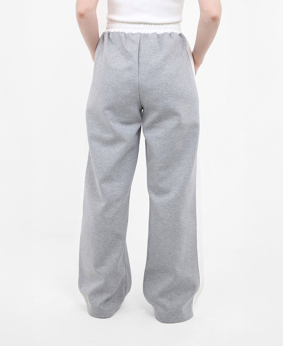 Wide-leg, two-toned track pants
