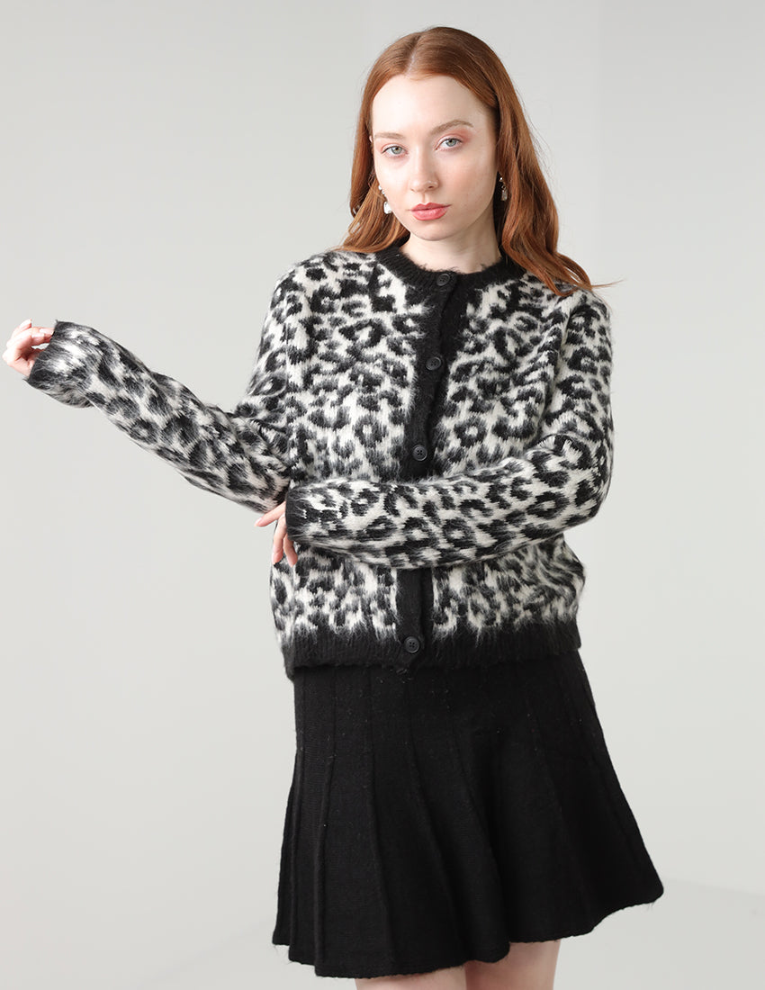 White Leopard cardigan