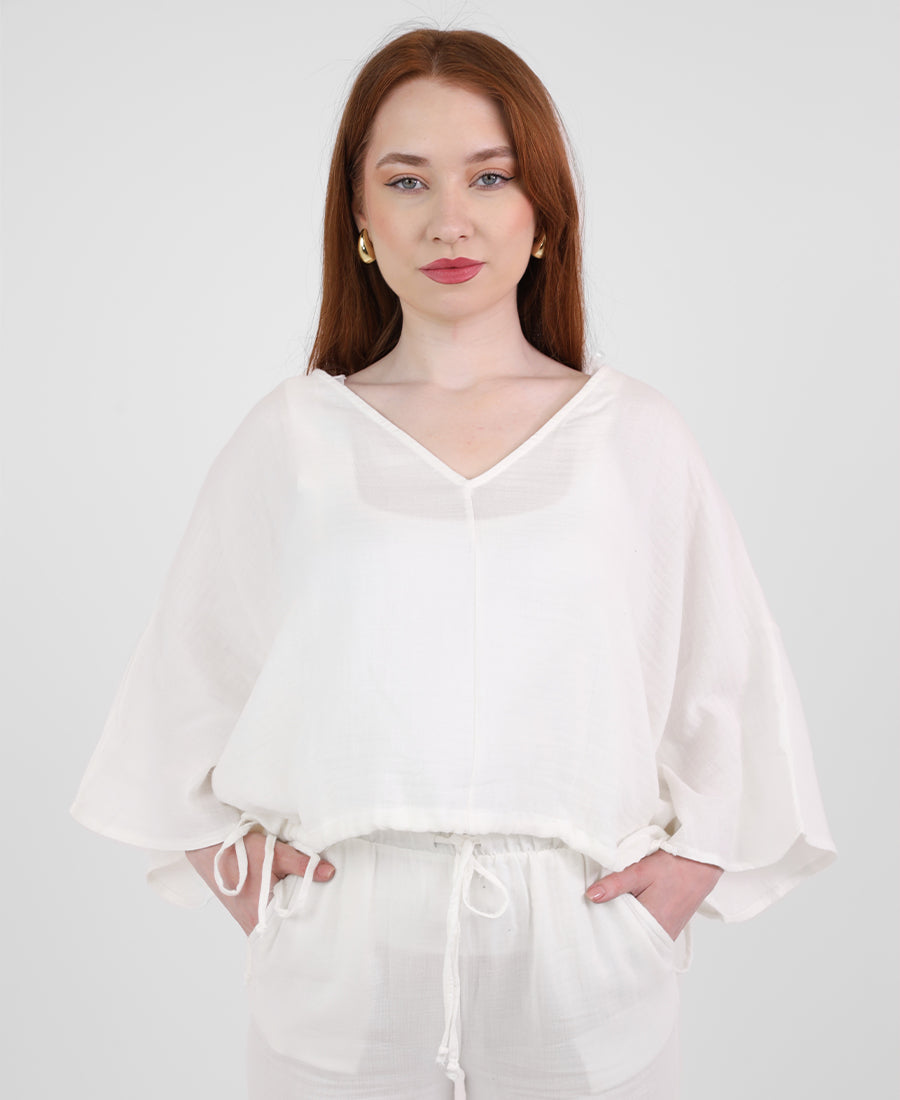 White batwing blouse