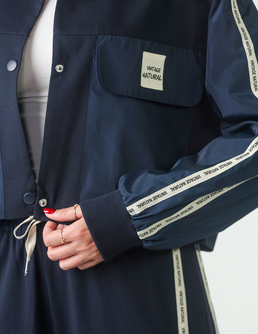 Navy blue set with side lettering