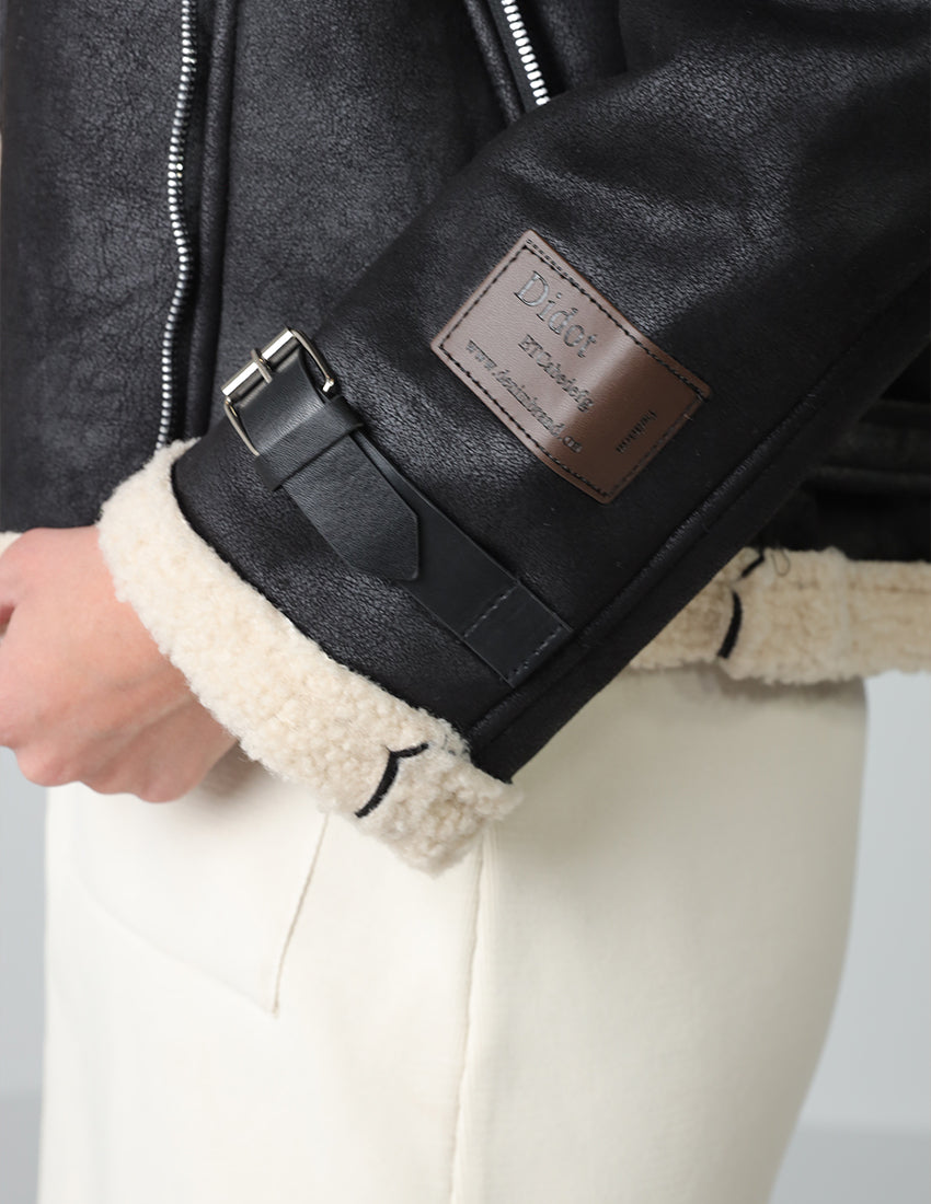 Wool-Lined Jacket with Waist and Sleeve Belts