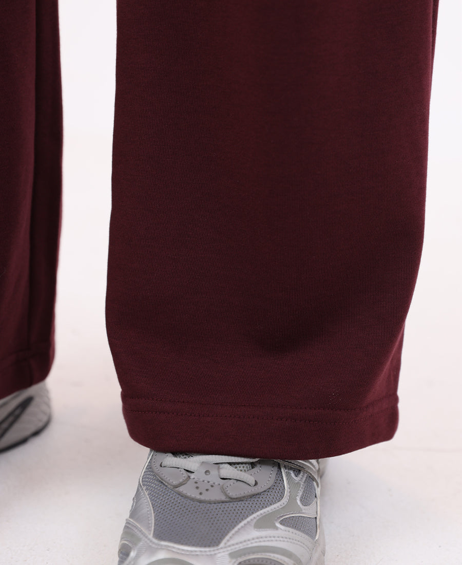 Sweatpants straight cut waist tie