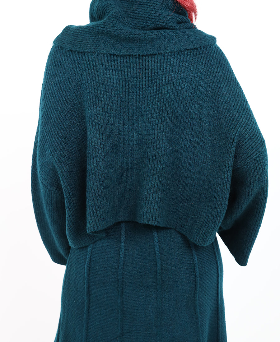 Knit sweater and scarf