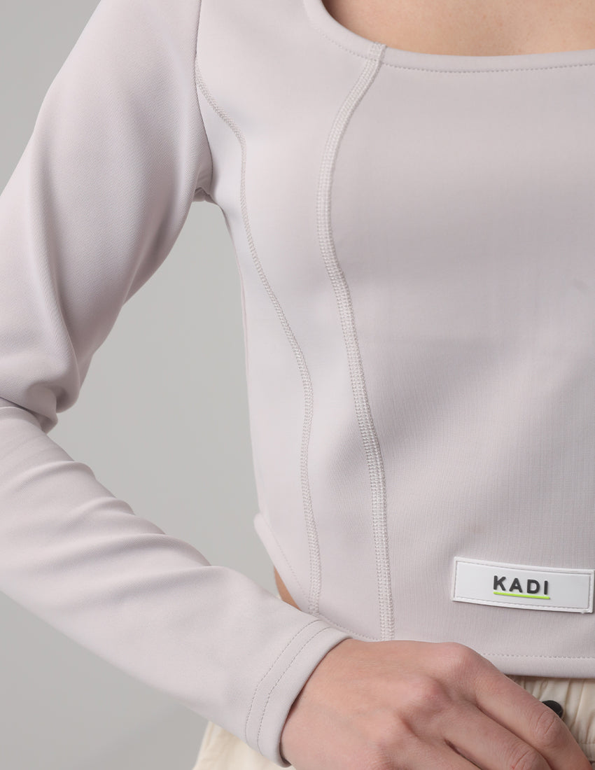 Fitted Long-Sleeve Crop Top