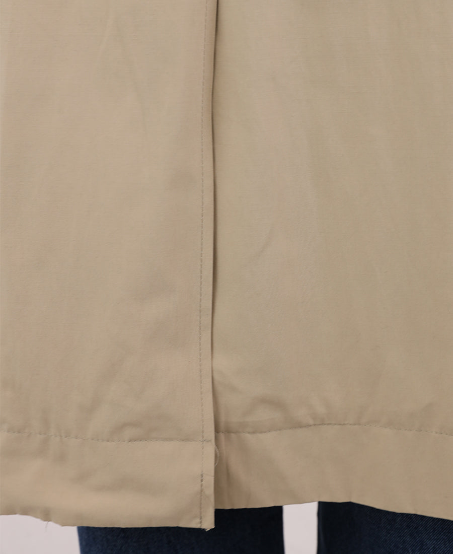 Long trench coat with tie waist