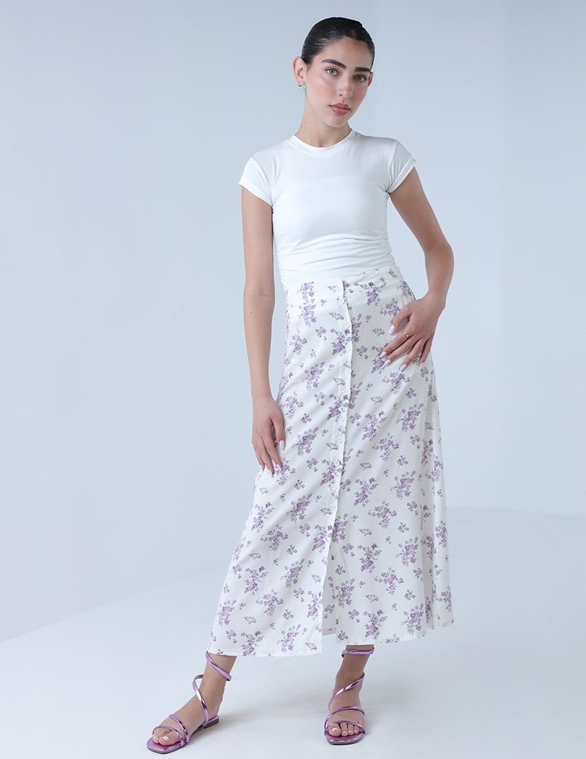 Floral midi skirt