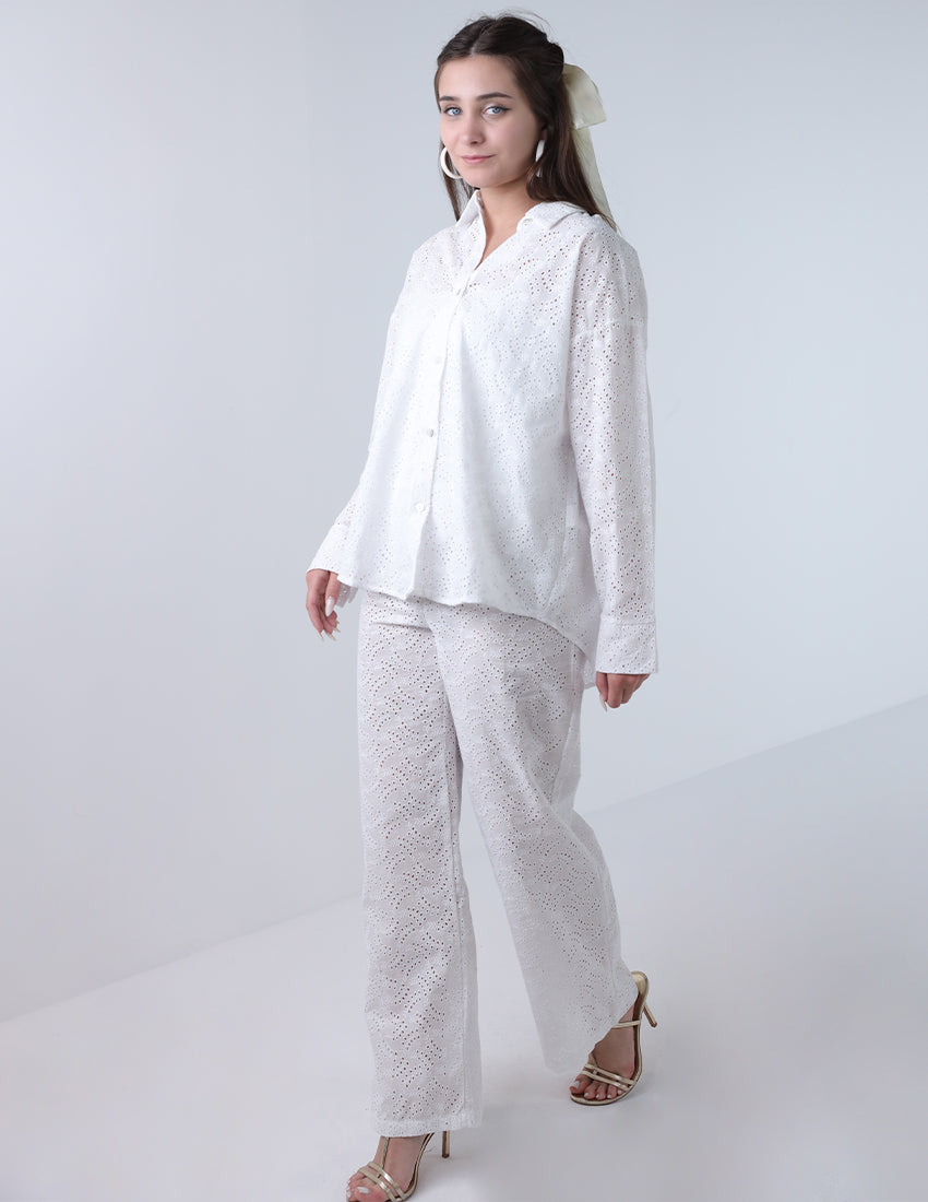 Leaf Cutwork Two Piece Suit